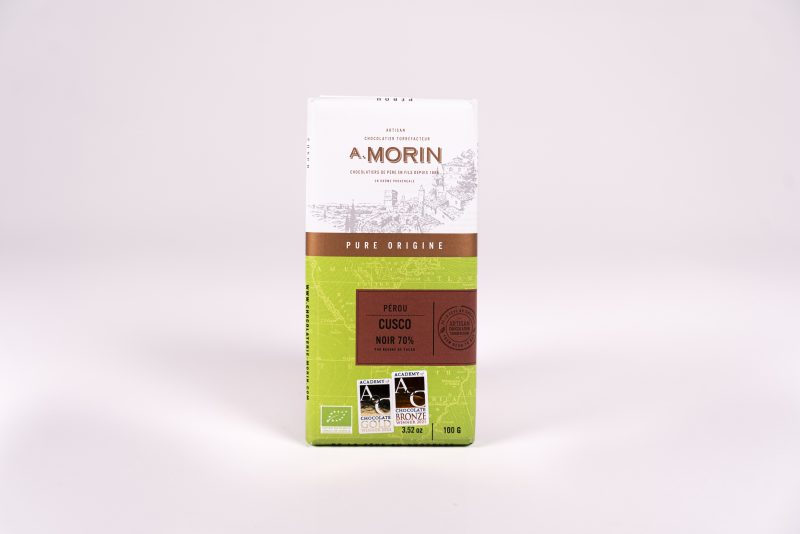 Chocolat noir 70 %, chocolaterie morin, médaille d'or world chocolate awards